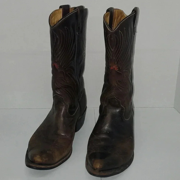Vintage Rainbow Eagle Cowboy Boots Men's Size 9.5 EE Western Boots - Picture 2 of 16
